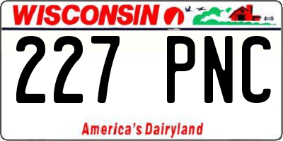 WI license plate 227PNC