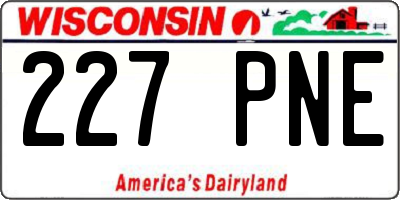 WI license plate 227PNE