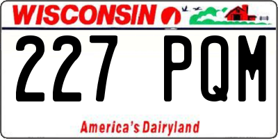 WI license plate 227PQM