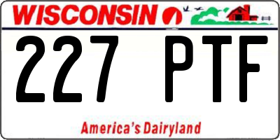 WI license plate 227PTF