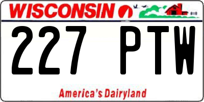 WI license plate 227PTW