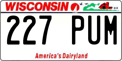 WI license plate 227PUM