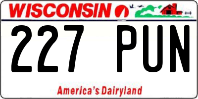 WI license plate 227PUN