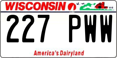WI license plate 227PWW