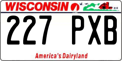 WI license plate 227PXB