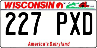 WI license plate 227PXD