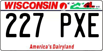 WI license plate 227PXE