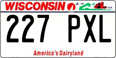 WI license plate 227PXL