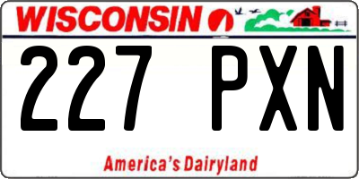 WI license plate 227PXN