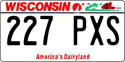 WI license plate 227PXS