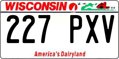 WI license plate 227PXV