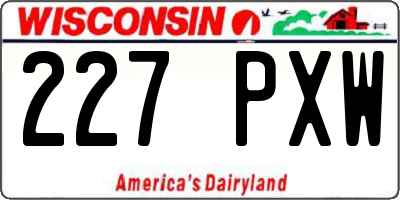 WI license plate 227PXW