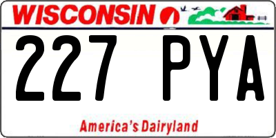 WI license plate 227PYA