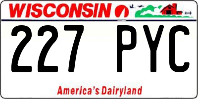 WI license plate 227PYC