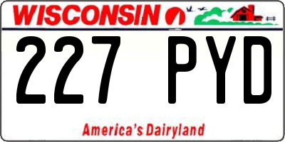 WI license plate 227PYD