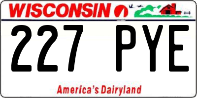 WI license plate 227PYE