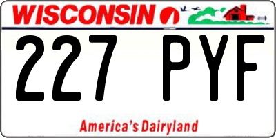 WI license plate 227PYF