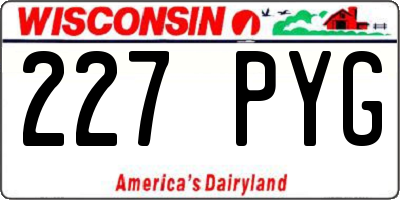 WI license plate 227PYG
