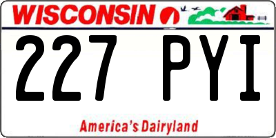 WI license plate 227PYI