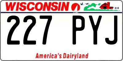WI license plate 227PYJ