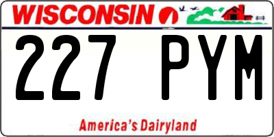 WI license plate 227PYM