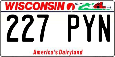 WI license plate 227PYN