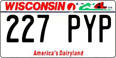 WI license plate 227PYP