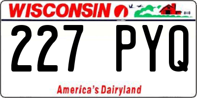 WI license plate 227PYQ