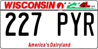WI license plate 227PYR