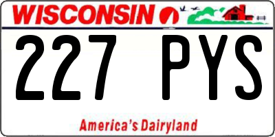 WI license plate 227PYS