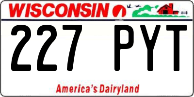 WI license plate 227PYT