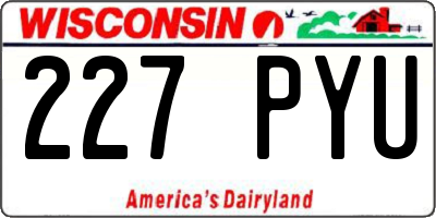 WI license plate 227PYU