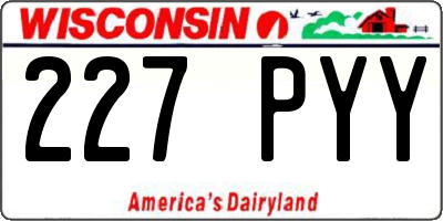 WI license plate 227PYY
