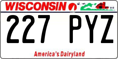WI license plate 227PYZ