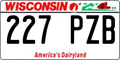 WI license plate 227PZB