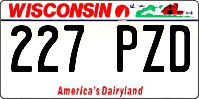 WI license plate 227PZD