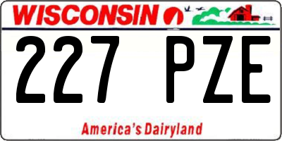 WI license plate 227PZE