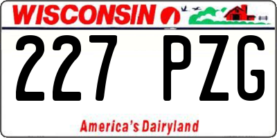 WI license plate 227PZG
