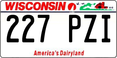 WI license plate 227PZI