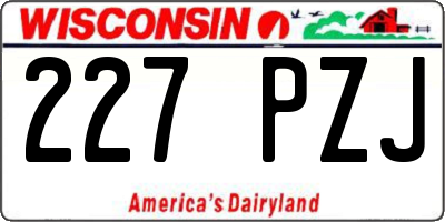 WI license plate 227PZJ