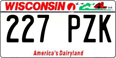 WI license plate 227PZK