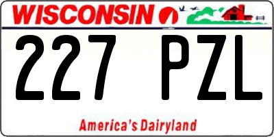 WI license plate 227PZL