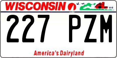 WI license plate 227PZM