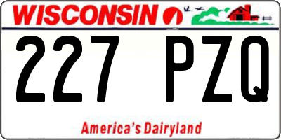 WI license plate 227PZQ