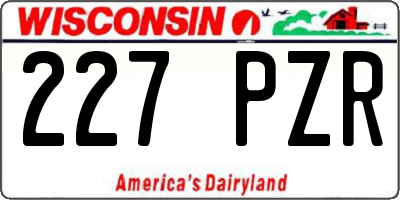 WI license plate 227PZR