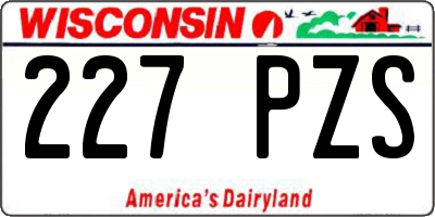 WI license plate 227PZS