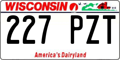 WI license plate 227PZT