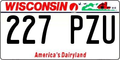 WI license plate 227PZU