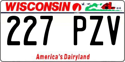WI license plate 227PZV
