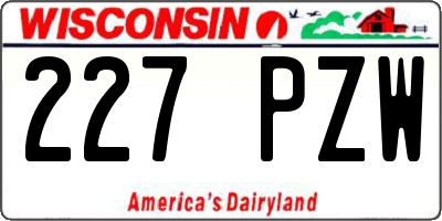 WI license plate 227PZW